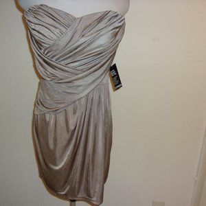 NWT EXPRESS TAUPE STRAPLESS  MINI DRESS SIZE M